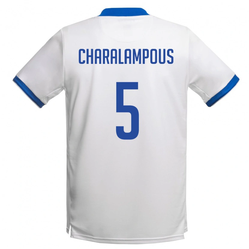 Danxen Hombre Camiseta Chipre Charalampos Charalampous #5 Blanco Azul Real 2ª Equipación 26-28 La Camisa México