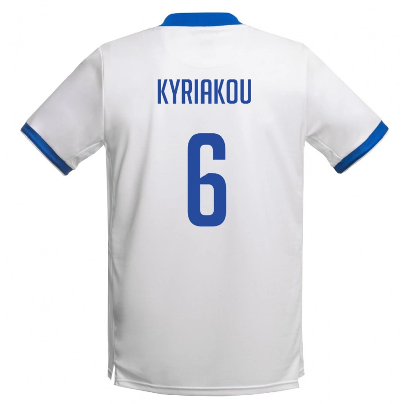 Danxen Hombre Camiseta Chipre Kyriakos Kyriakou #6 Blanco Azul Real 2ª Equipación 26-28 La Camisa México