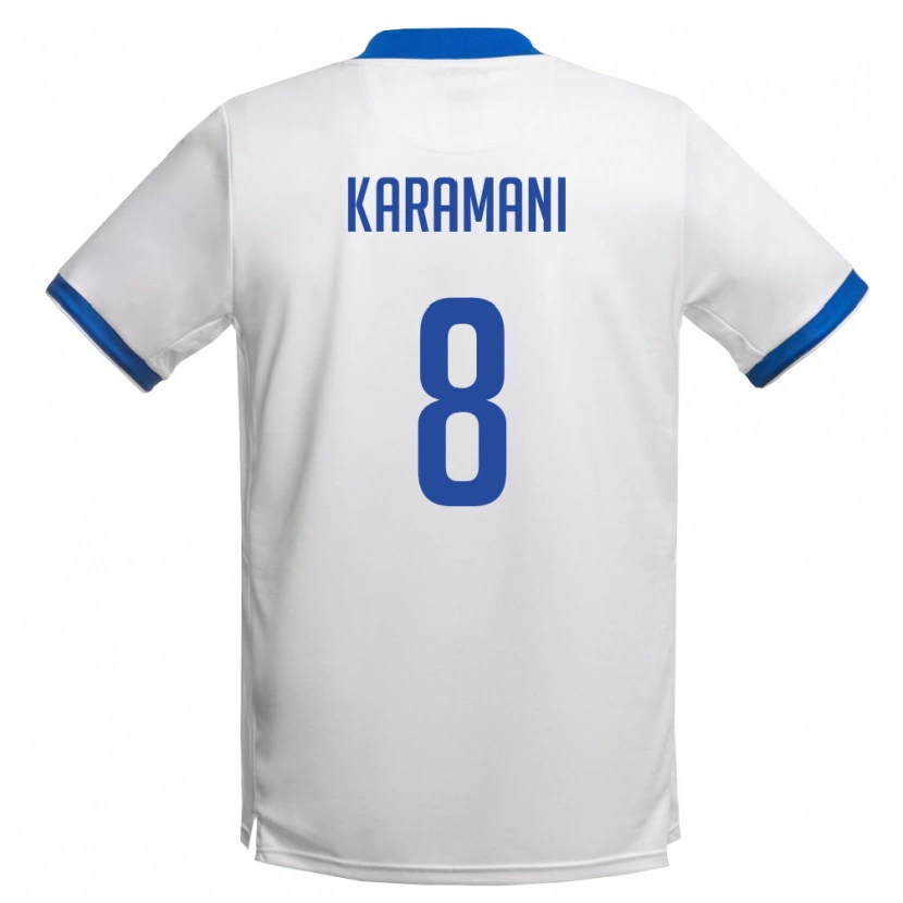 Danxen Hombre Camiseta Chipre Christos Karamani #8 Blanco Azul Real 2ª Equipación 26-28 La Camisa México