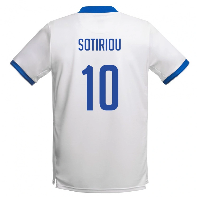 Danxen Hombre Camiseta Chipre Pieros Sotiriou #10 Blanco Azul Real 2ª Equipación 26-28 La Camisa México