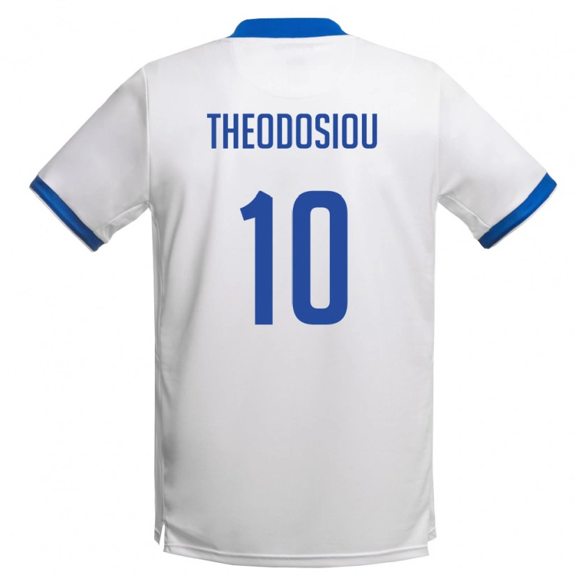 Danxen Hombre Camiseta Chipre Michalis Theodosiou #10 Blanco Azul Real 2ª Equipación 26-28 La Camisa México