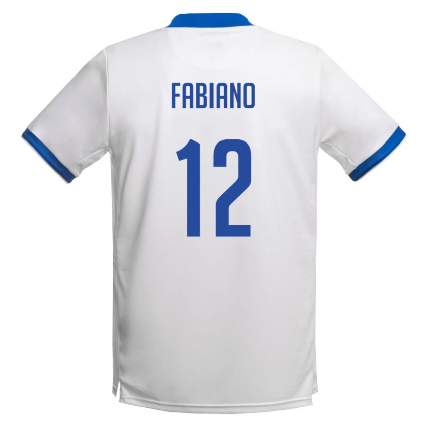 Danxen Hombre Camiseta Chipre Fabiano #12 Blanco Azul Real 2ª Equipación 26-28 La Camisa México