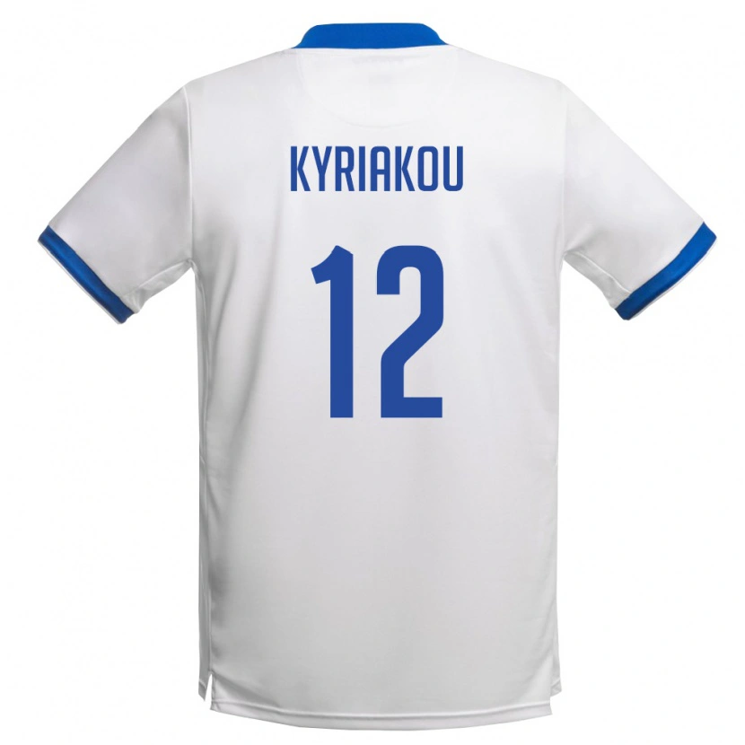 Danxen Hombre Camiseta Chipre Panagiotis Kyriakou #12 Blanco Azul Real 2ª Equipación 26-28 La Camisa México