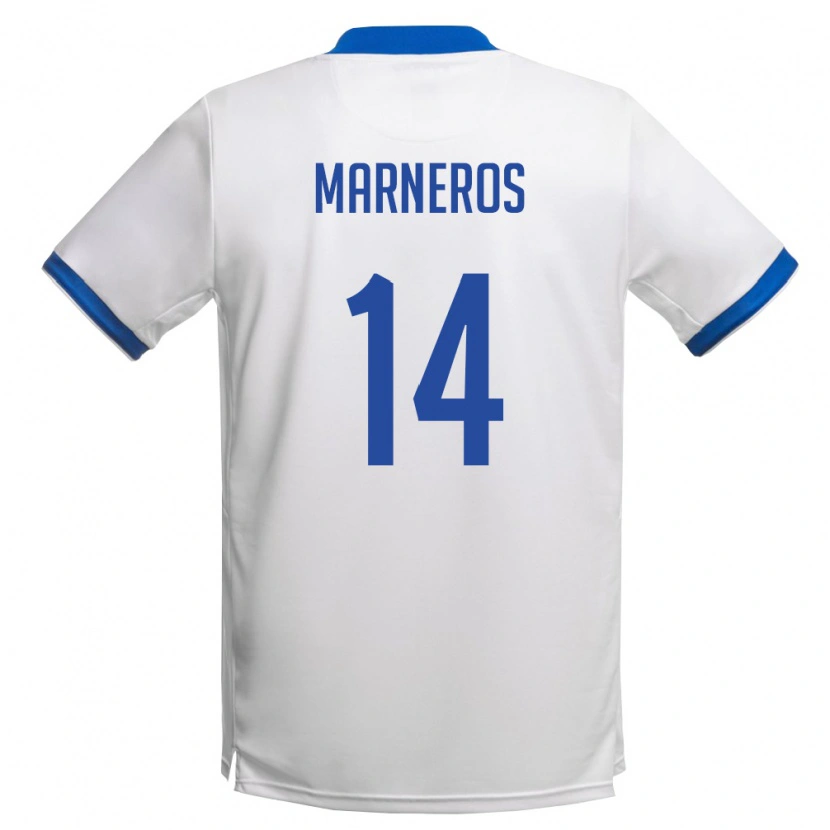 Danxen Hombre Camiseta Chipre Christodoulos Marneros #14 Blanco Azul Real 2ª Equipación 26-28 La Camisa México