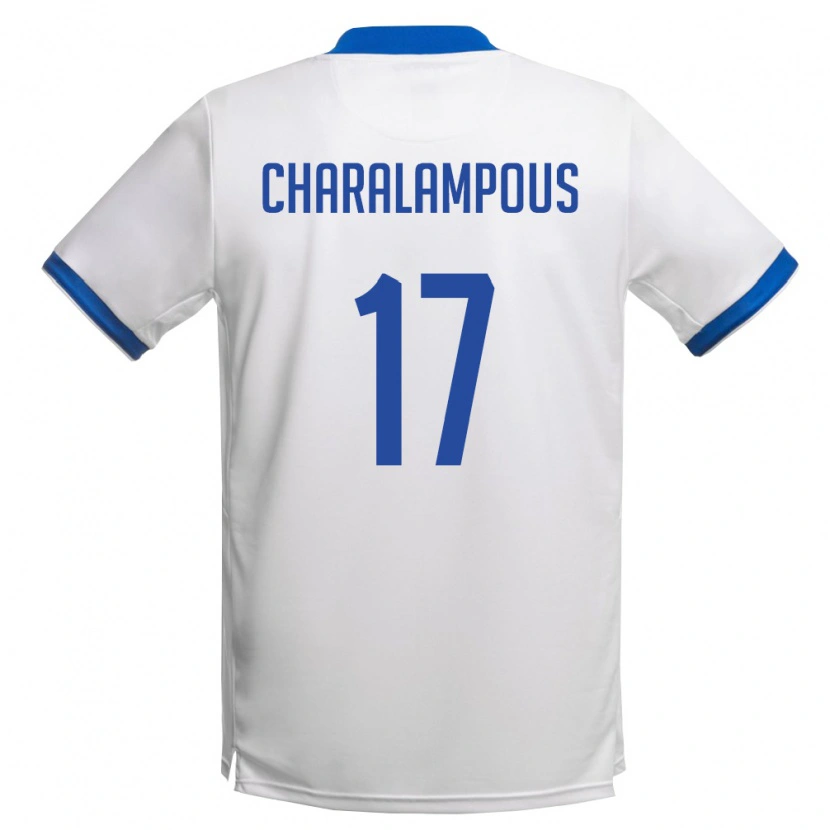 Danxen Hombre Camiseta Chipre Martinos Charalampous #17 Blanco Azul Real 2ª Equipación 26-28 La Camisa México