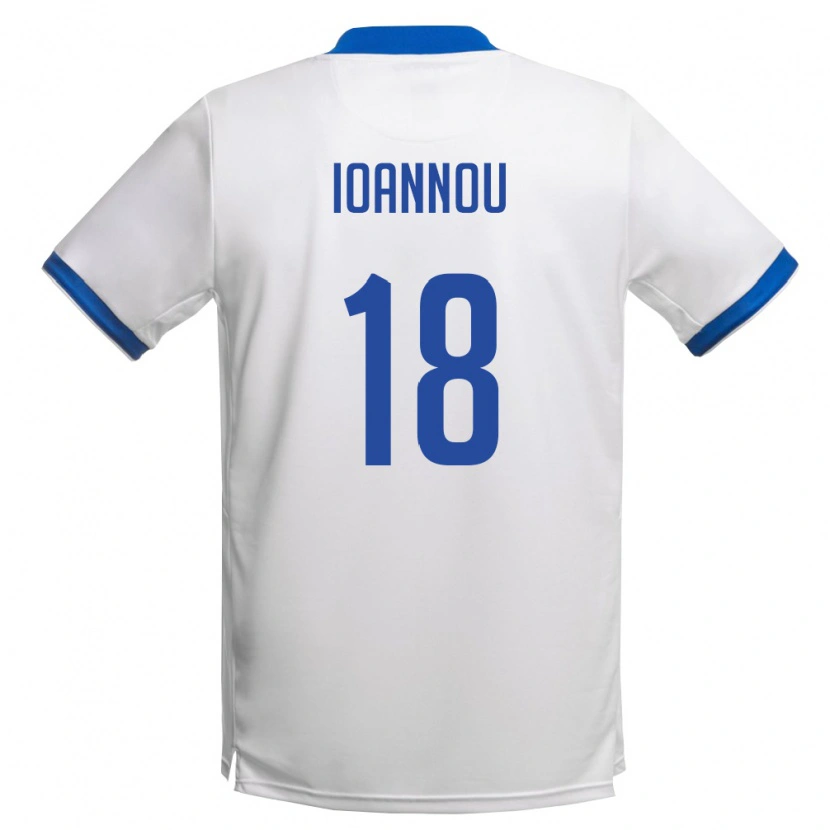 Danxen Hombre Camiseta Chipre Petros Ioannou #18 Blanco Azul Real 2ª Equipación 26-28 La Camisa México