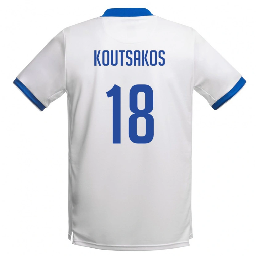 Danxen Hombre Camiseta Chipre Nikolas Koutsakos #18 Blanco Azul Real 2ª Equipación 26-28 La Camisa México