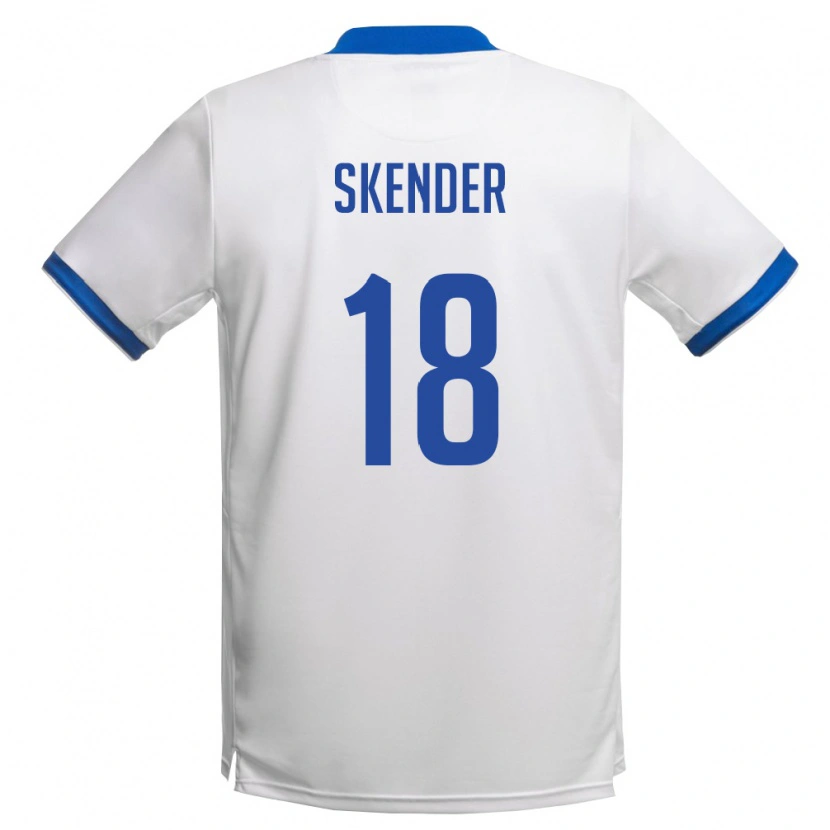 Danxen Hombre Camiseta Chipre Alexandros Skender #18 Blanco Azul Real 2ª Equipación 26-28 La Camisa México