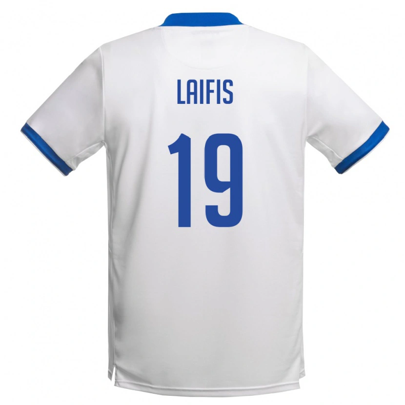 Danxen Hombre Camiseta Chipre Konstantinos Laifis #19 Blanco Azul Real 2ª Equipación 26-28 La Camisa México