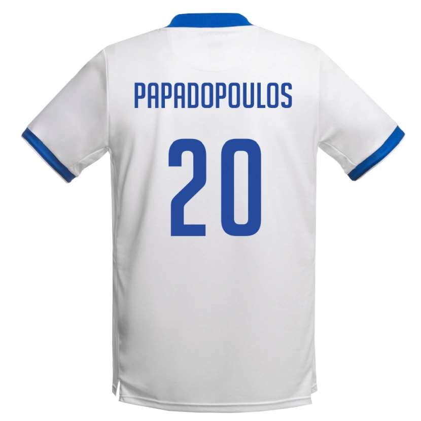 Danxen Hombre Camiseta Chipre Christos Papadopoulos #20 Blanco Azul Real 2ª Equipación 26-28 La Camisa México