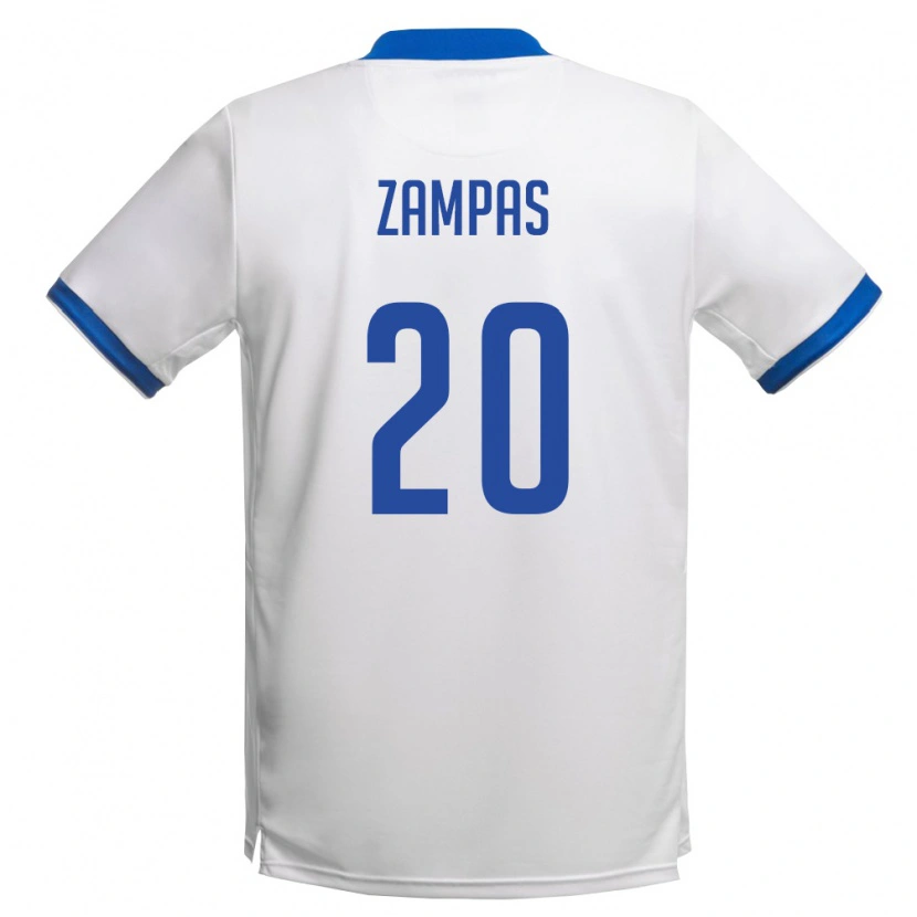 Danxen Hombre Camiseta Chipre Konstantinos Zampas #20 Blanco Azul Real 2ª Equipación 26-28 La Camisa México