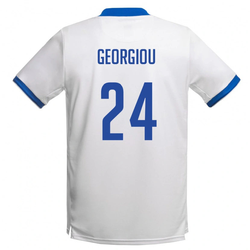 Danxen Hombre Camiseta Chipre Stavros Georgiou #24 Blanco Azul Real 2ª Equipación 26-28 La Camisa México