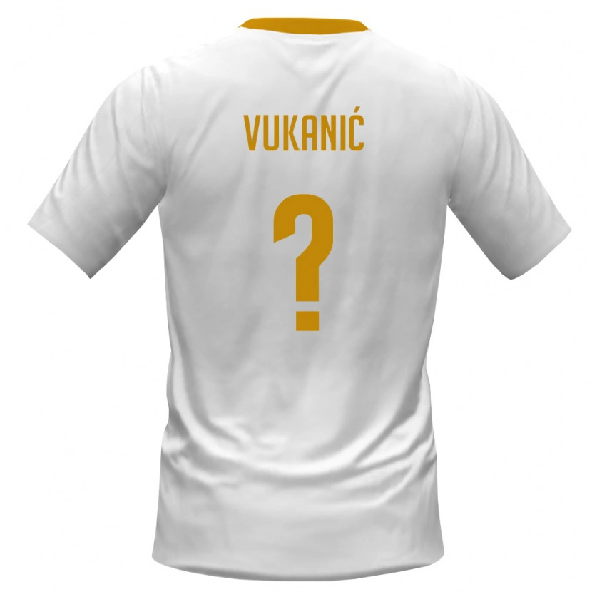 Danxen Hombre Camiseta Montenegro Danilo Vukanić #0 Blanco Rojo Amarillo 2ª Equipación 26-28 La Camisa México