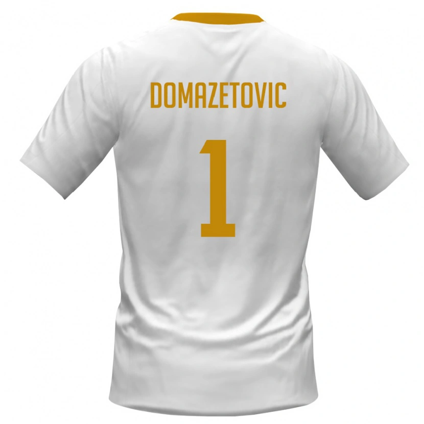 Danxen Hombre Camiseta Montenegro Filip Domazetovic #1 Blanco Rojo Amarillo 2ª Equipación 26-28 La Camisa México