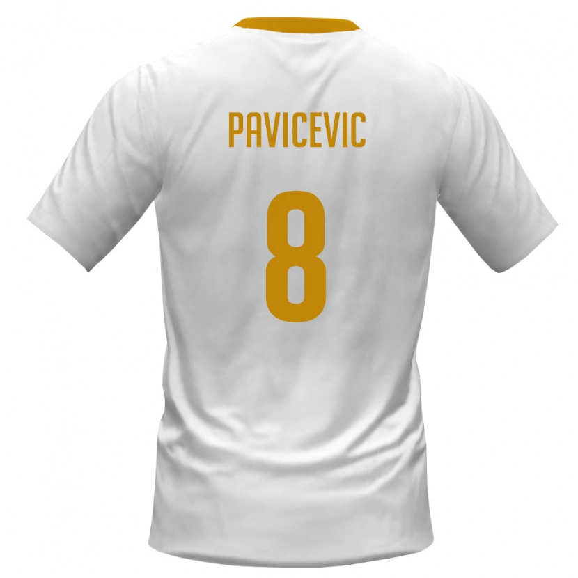 Danxen Hombre Camiseta Montenegro Vuk Pavicevic #8 Blanco Rojo Amarillo 2ª Equipación 26-28 La Camisa México