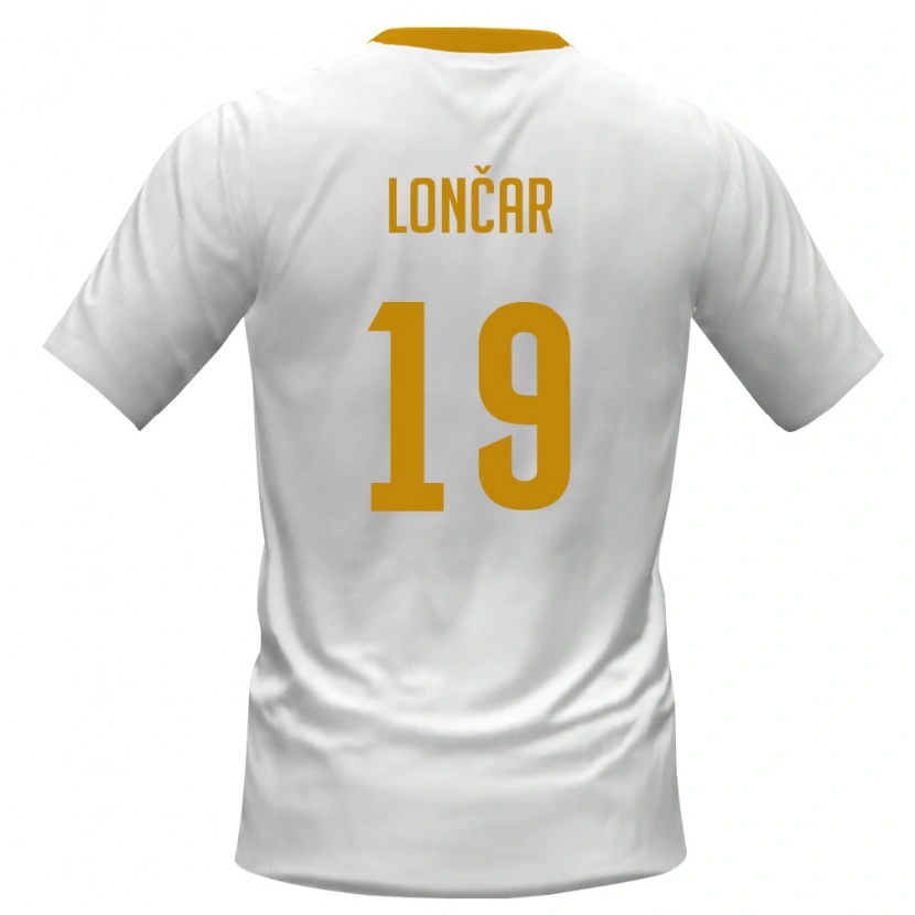 Danxen Hombre Camiseta Montenegro Stefan Loncar #19 Blanco Rojo Amarillo 2ª Equipación 26-28 La Camisa México