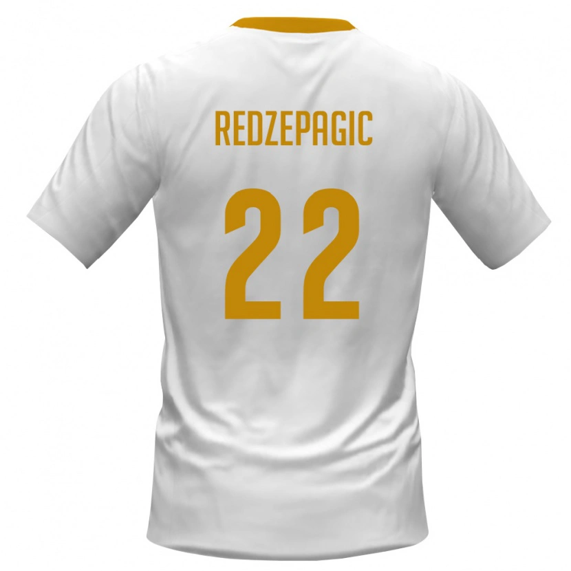 Danxen Hombre Camiseta Montenegro Imran Redzepagic #22 Blanco Rojo Amarillo 2ª Equipación 26-28 La Camisa México