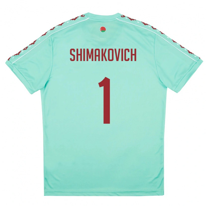 Danxen Hombre Camiseta Bielorrusia Ivan Shimakovich #1 Verde Claro Borgoña 2ª Equipación 26-28 La Camisa México