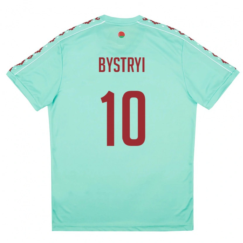 Danxen Hombre Camiseta Bielorrusia Ivan Bystryi #10 Verde Claro Borgoña 2ª Equipación 26-28 La Camisa México