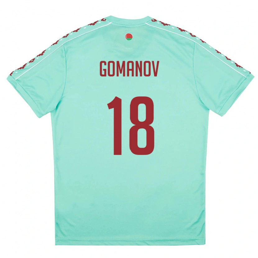 Danxen Hombre Camiseta Bielorrusia Kirill Gomanov #18 Verde Claro Borgoña 2ª Equipación 26-28 La Camisa México