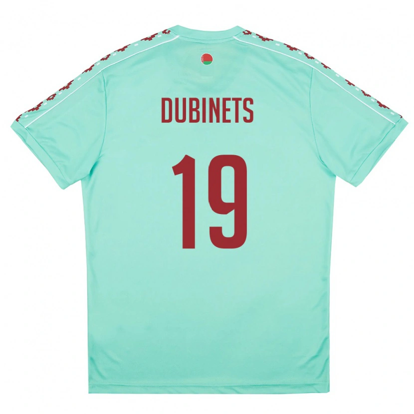Danxen Hombre Camiseta Bielorrusia Ilya Dubinets #19 Verde Claro Borgoña 2ª Equipación 26-28 La Camisa México