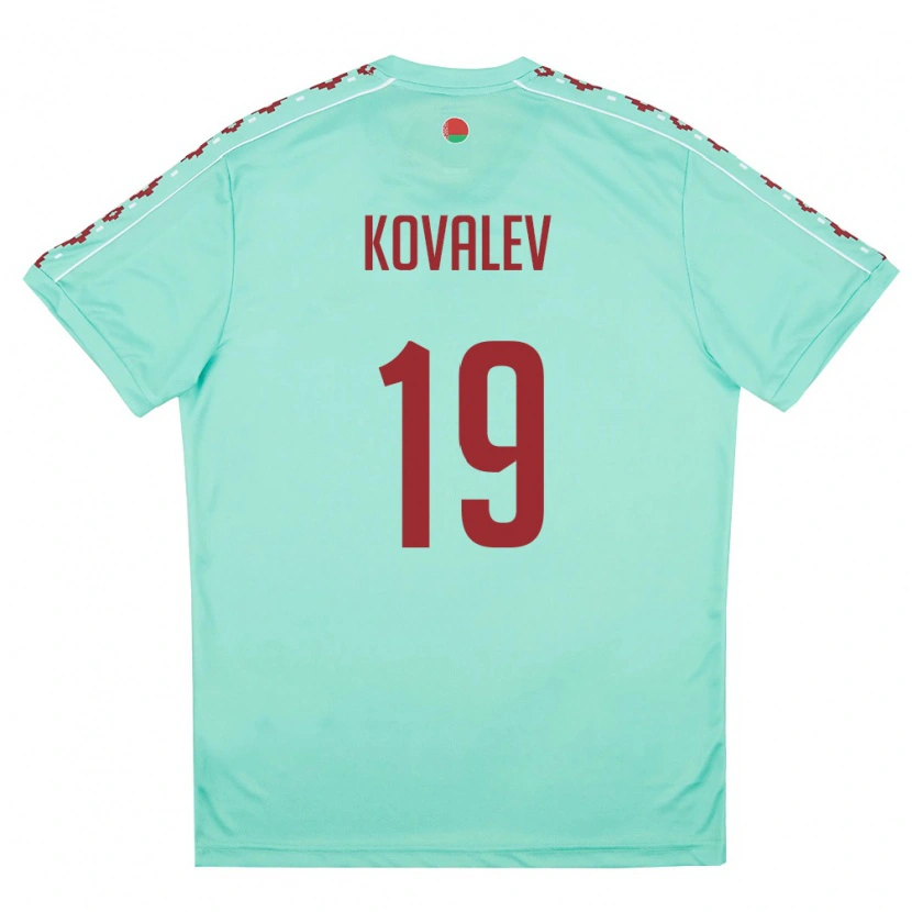 Danxen Hombre Camiseta Bielorrusia Yuriy Kovalev #19 Verde Claro Borgoña 2ª Equipación 26-28 La Camisa México