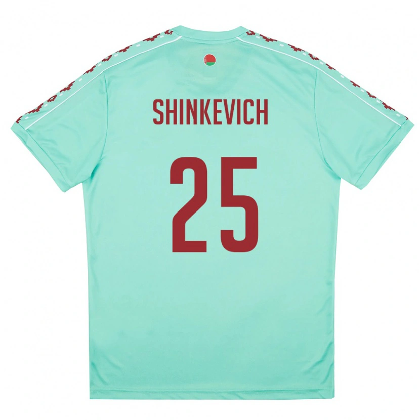 Danxen Hombre Camiseta Bielorrusia Dariush Shinkevich #25 Verde Claro Borgoña 2ª Equipación 26-28 La Camisa México