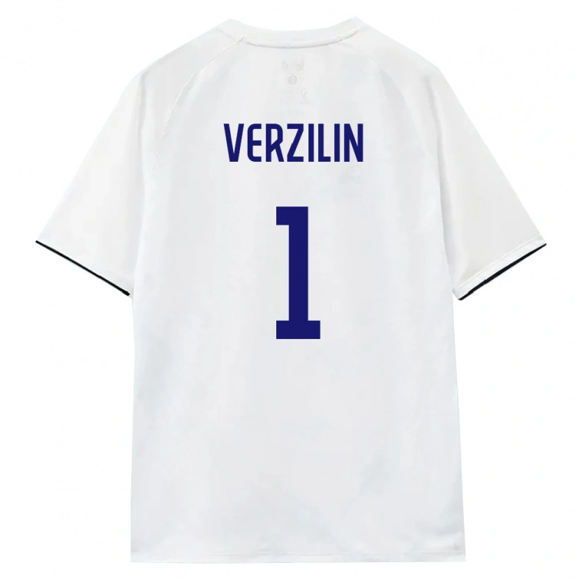 Danxen Hombre Camiseta Rusia Maksim Verzilin #1 Blanco Marrón Negro 2ª Equipación 26-28 La Camisa México