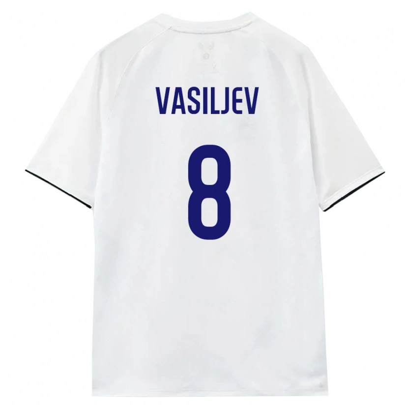 Danxen Hombre Camiseta Rusia Dmitriy Vasiljev #8 Blanco Marrón Negro 2ª Equipación 26-28 La Camisa México