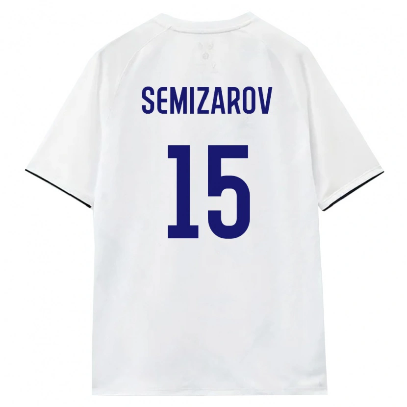 Danxen Hombre Camiseta Rusia Oleg Semizarov #15 Blanco Marrón Negro 2ª Equipación 26-28 La Camisa México