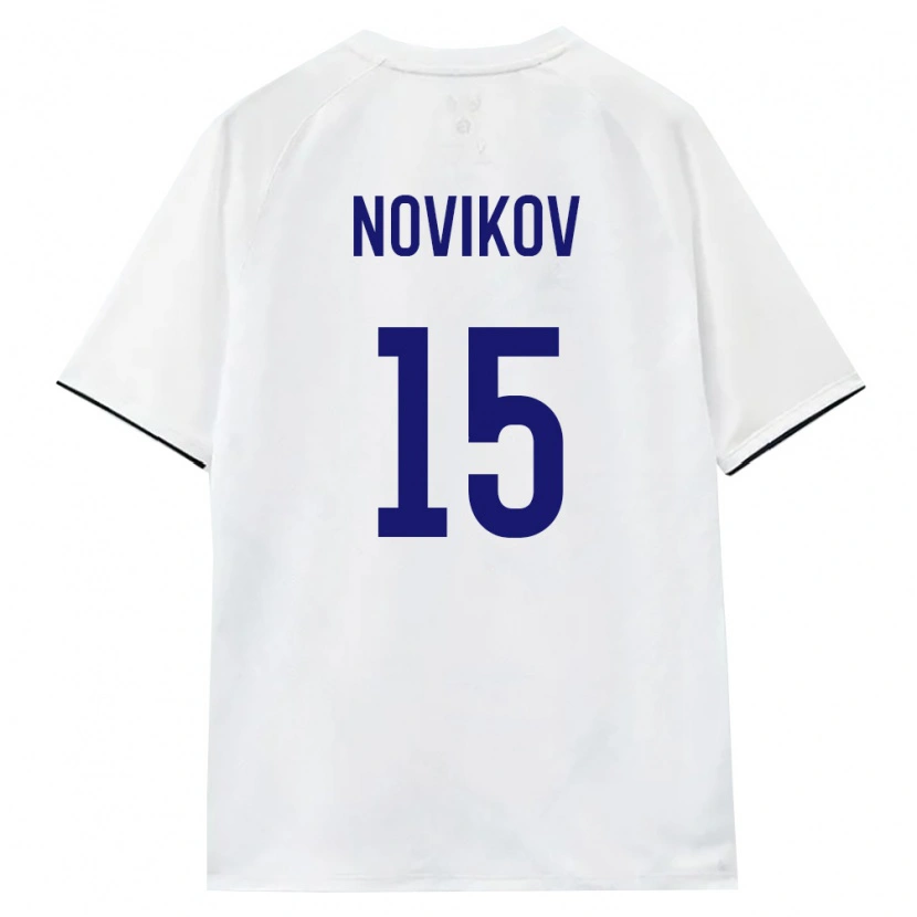 Danxen Hombre Camiseta Rusia Pavel Novikov #15 Blanco Marrón Negro 2ª Equipación 26-28 La Camisa México