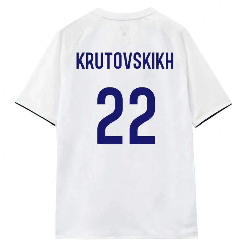 Danxen Hombre Camiseta Rusia Artem Krutovskikh #22 Blanco Marrón Negro 2ª Equipación 26-28 La Camisa México