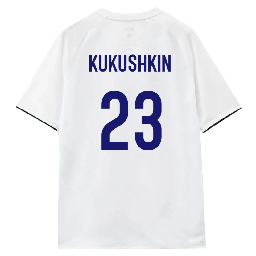Danxen Hombre Camiseta Rusia Egor Kukushkin #23 Blanco Marrón Negro 2ª Equipación 26-28 La Camisa México