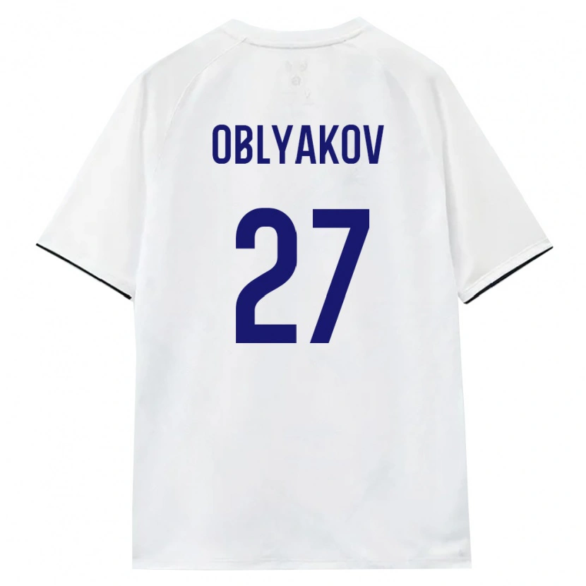Danxen Hombre Camiseta Rusia Ivan Oblyakov #27 Blanco Marrón Negro 2ª Equipación 26-28 La Camisa México