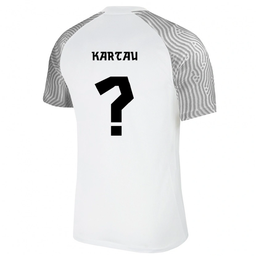 Danxen Hombre Camiseta Estonia Imre Kartau #0 Blanco Gris 2ª Equipación 26-28 La Camisa México