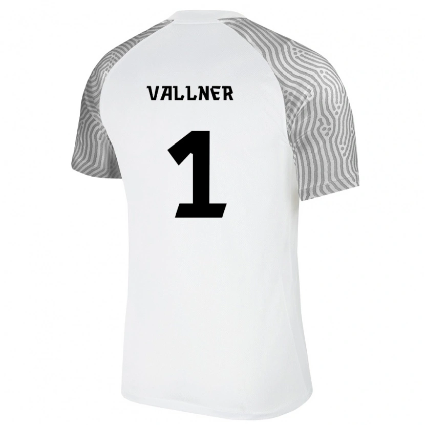 Danxen Hombre Camiseta Estonia Karl Andre Vallner #1 Blanco Gris 2ª Equipación 26-28 La Camisa México