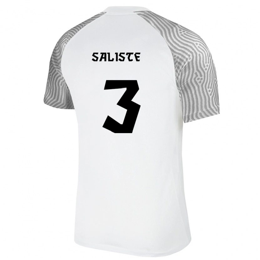 Danxen Hombre Camiseta Estonia Joseph Saliste #3 Blanco Gris 2ª Equipación 26-28 La Camisa México