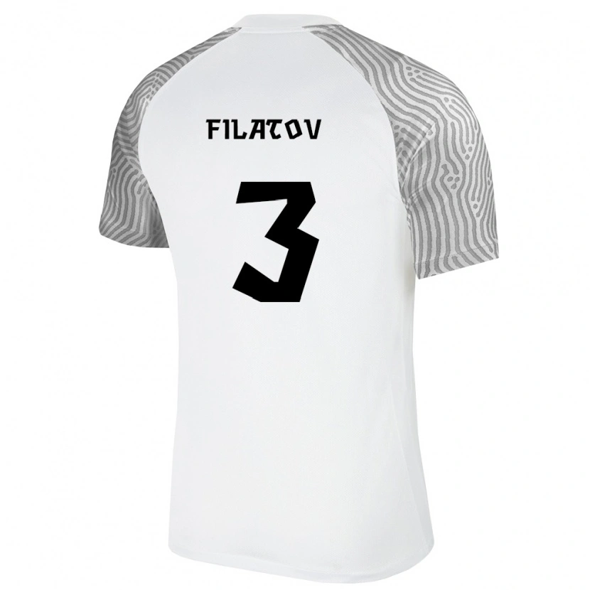 Danxen Hombre Camiseta Estonia Aleksander Filatov #3 Blanco Gris 2ª Equipación 26-28 La Camisa México