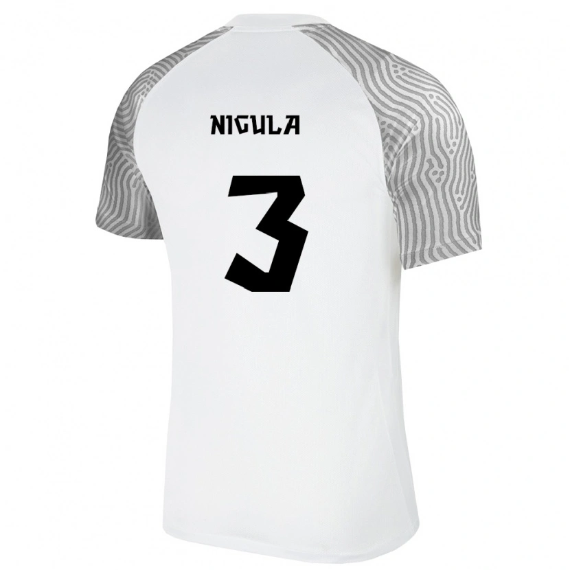 Danxen Hombre Camiseta Estonia Romet Nigula #3 Blanco Gris 2ª Equipación 26-28 La Camisa México