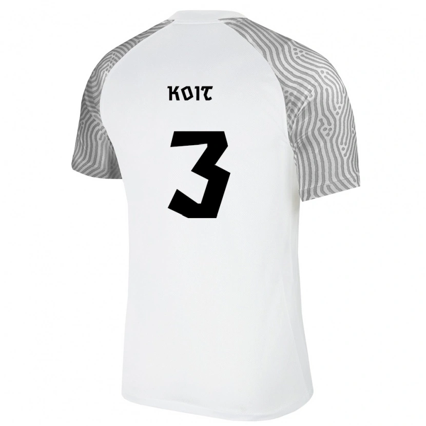 Danxen Hombre Camiseta Estonia Carl Koit #3 Blanco Gris 2ª Equipación 26-28 La Camisa México