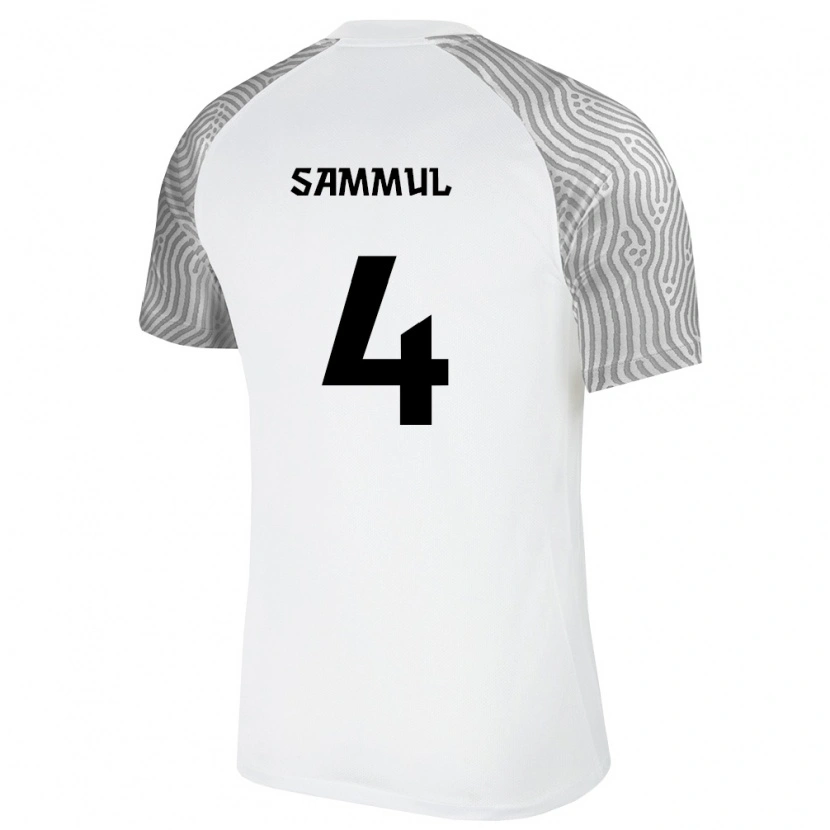 Danxen Hombre Camiseta Estonia Ronald Sammul #4 Blanco Gris 2ª Equipación 26-28 La Camisa México