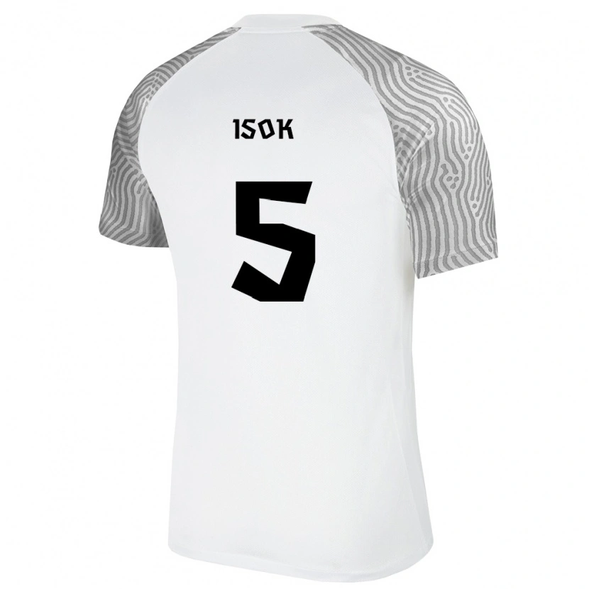 Danxen Hombre Camiseta Estonia Karel Isok #5 Blanco Gris 2ª Equipación 26-28 La Camisa México