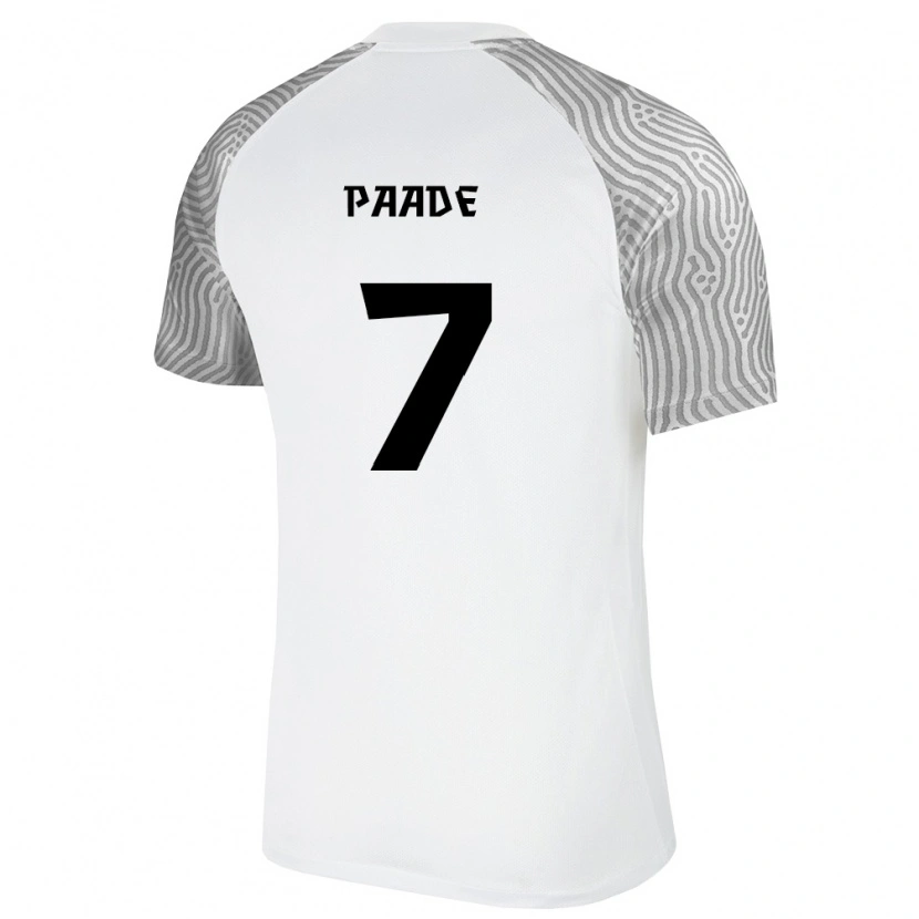 Danxen Hombre Camiseta Estonia Hugo Paade #7 Blanco Gris 2ª Equipación 26-28 La Camisa México