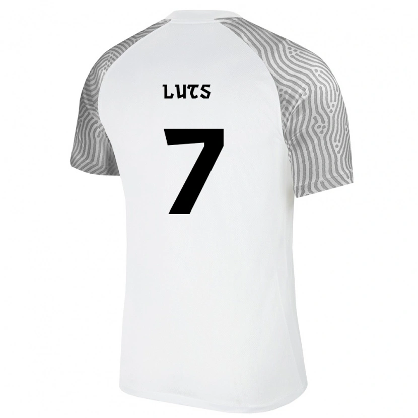 Danxen Hombre Camiseta Estonia Daniel Luts #7 Blanco Gris 2ª Equipación 26-28 La Camisa México
