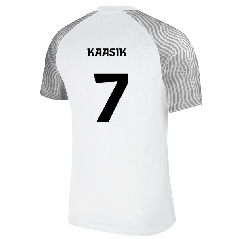Danxen Hombre Camiseta Estonia Robert Kaasik #7 Blanco Gris 2ª Equipación 26-28 La Camisa México