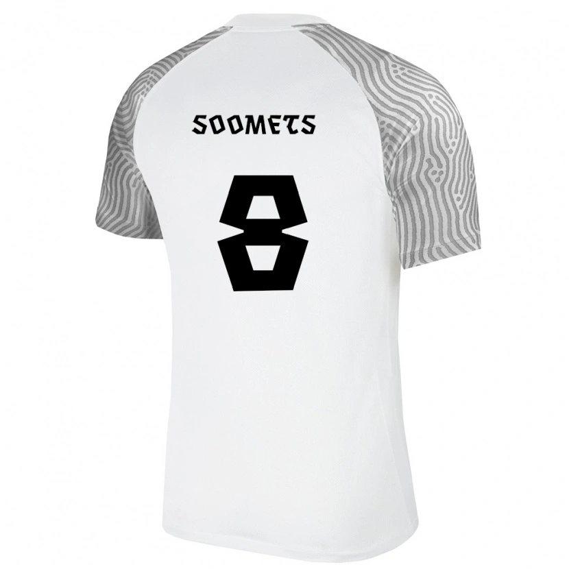 Danxen Hombre Camiseta Estonia Markus Soomets #8 Blanco Gris 2ª Equipación 26-28 La Camisa México