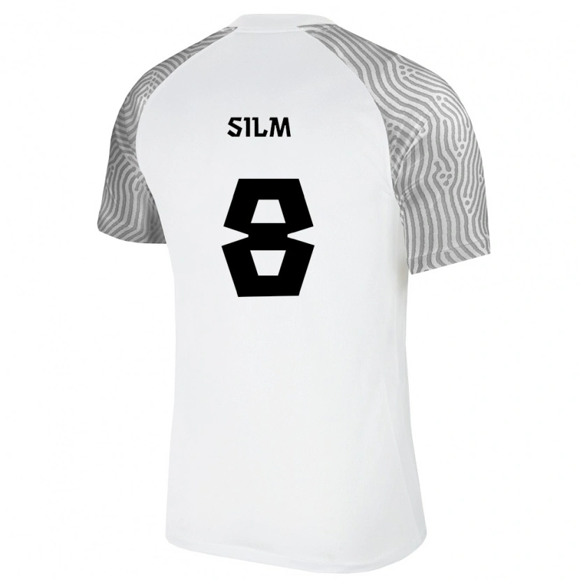 Danxen Hombre Camiseta Estonia Jaron Silm #8 Blanco Gris 2ª Equipación 26-28 La Camisa México