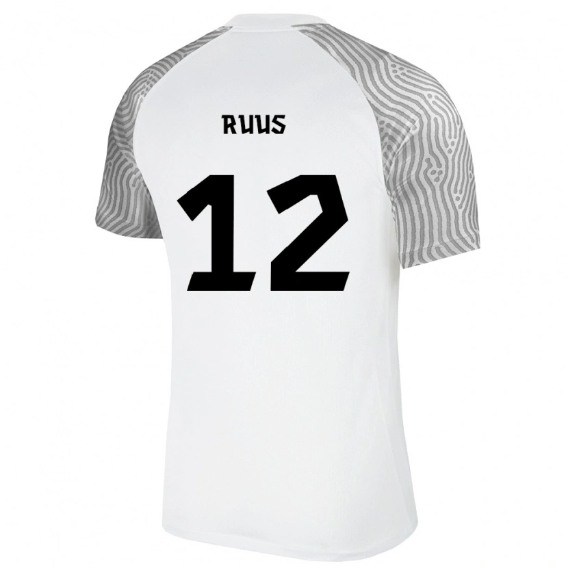 Danxen Hombre Camiseta Estonia Kaarel Ruus #12 Blanco Gris 2ª Equipación 26-28 La Camisa México