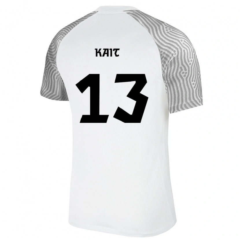 Danxen Hombre Camiseta Estonia Kristofer Käit #13 Blanco Gris 2ª Equipación 26-28 La Camisa México