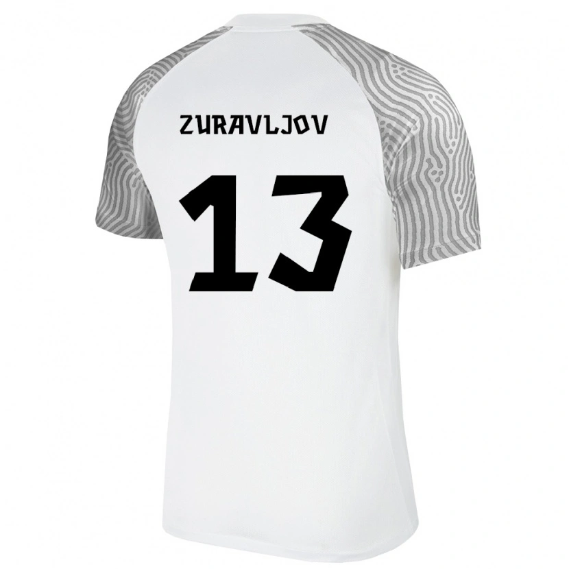 Danxen Hombre Camiseta Estonia Jegor Zuravljov #13 Blanco Gris 2ª Equipación 26-28 La Camisa México